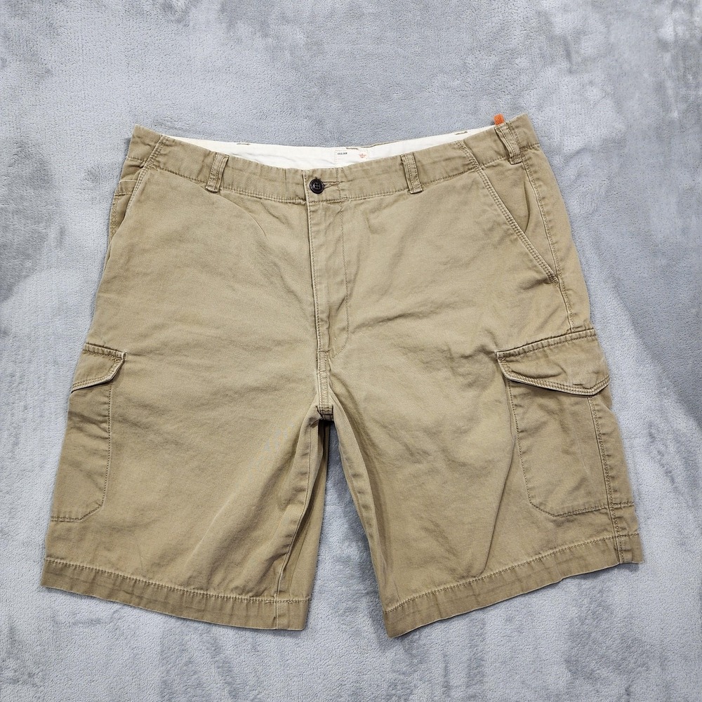 Dockers Shorts Mens 36 Beige Khaki Diem Cargo Flat Front 10 Inseam Casual Summer